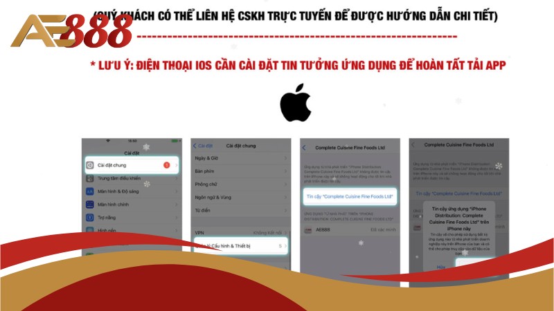 Lưu ý khi tải app AE888 cho IOS và Android